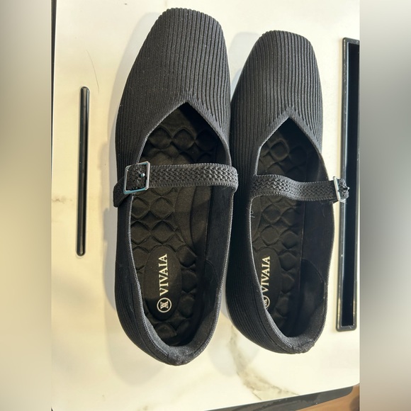 Vivaia Black -like new- Mary Jane Square toe Margot Walkers - size 9US/40EU - Picture 6 of 11